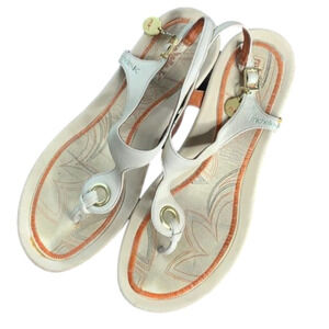 MICHELLE K Thong Flip Flop Wedge Sandals